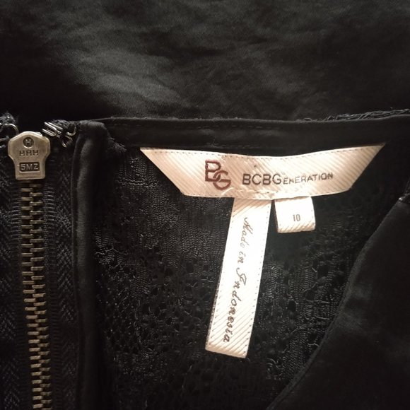 BCBG Generation Black Dress Lace Back Sz 10 - Picture 13 of 15